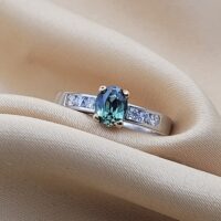 1.43ct Green Sapphire & Diamond Ring Platinum from Ace Jewellery, Leeds