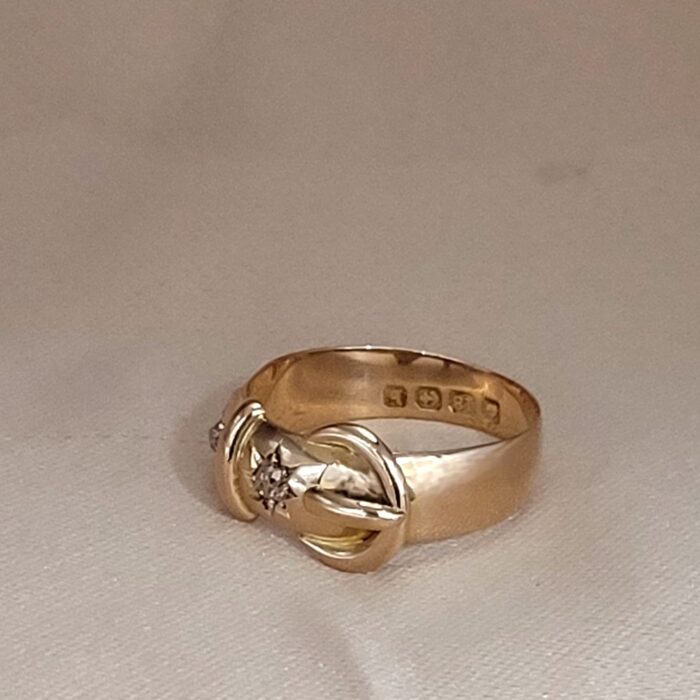 0.24ct Diamond-Set Antique Buckle Ring 18ct Yellow Gold from Ace Jewellery, Leeds