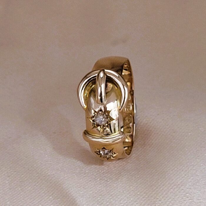 0.24ct Diamond-Set Antique Buckle Ring 18ct Yellow Gold from Ace Jewellery, Leeds