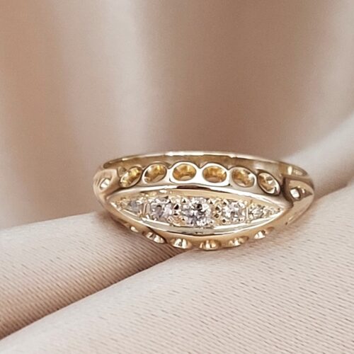 Antique 0.15ct Diamond Five-Stone Ring 18ct Yellow Gold from Ace Jewellery, Leeds