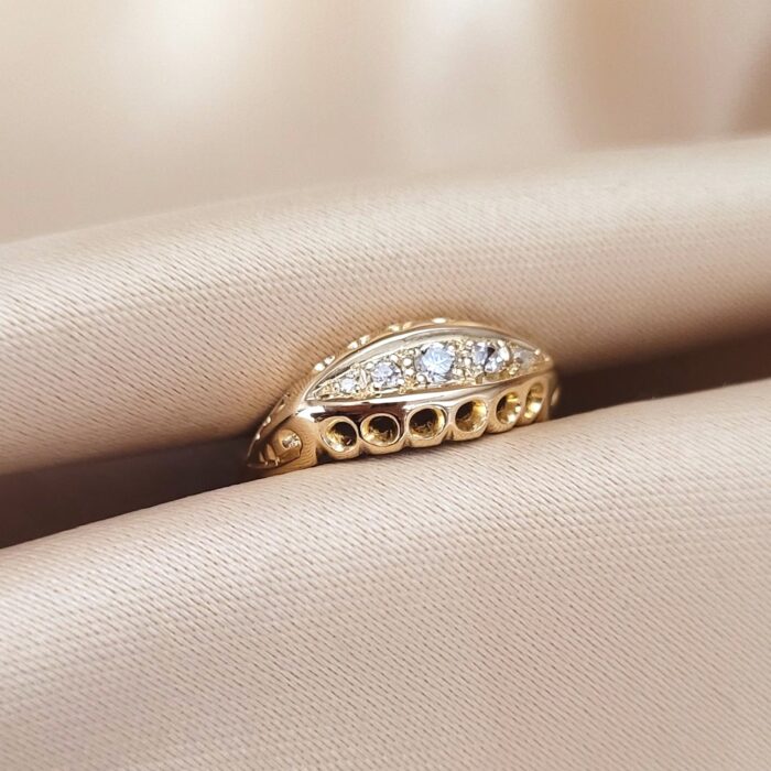 Antique 0.15ct Diamond Five-Stone Ring 18ct Yellow Gold from Ace Jewellery, Leeds