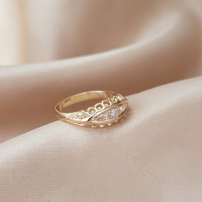 Antique 0.15ct Diamond Five-Stone Ring 18ct Yellow Gold from Ace Jewellery, Leeds