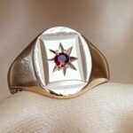 0.10 Garnett-Set Signet Ring 9ct Yellow Gold from Ace Jewellery, Leeds