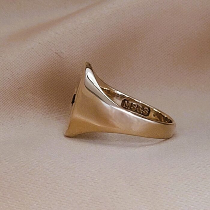 0.10 Garnett-Set Signet Ring 9ct Yellow Gold from Ace Jewellery, Leeds