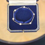 9ct Yellow Gold Cultured Pearl & Bar Bracelet from Ace Jewellery, Leeds
