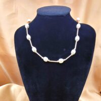 9ct Yellow Gold Cultured Pearl & Bar Necklace from Ace Jewellery, Leeds