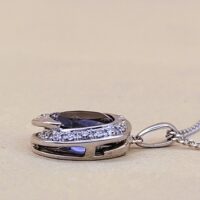 1.82ct Tanzanite & Diamond Pendant Necklace 9ct White Gold from Ace Jewellery, Leeds