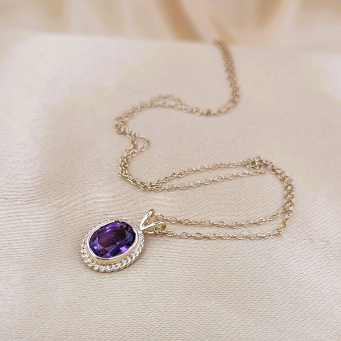 1.25ct Amethyst Pendant Necklace 9ct Yellow Gold from Ace jewellery, Leeds