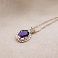 1.25ct Amethyst Pendant Necklace 9ct Yellow Gold from Ace jewellery, Leeds