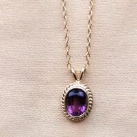 1.25ct Amethyst Pendant Necklace 9ct Yellow Gold from Ace jewellery, Leeds