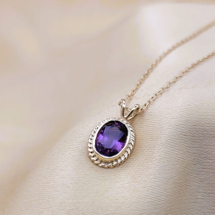 1.25ct Amethyst Pendant Necklace 9ct Yellow Gold from Ace jewellery, Leeds
