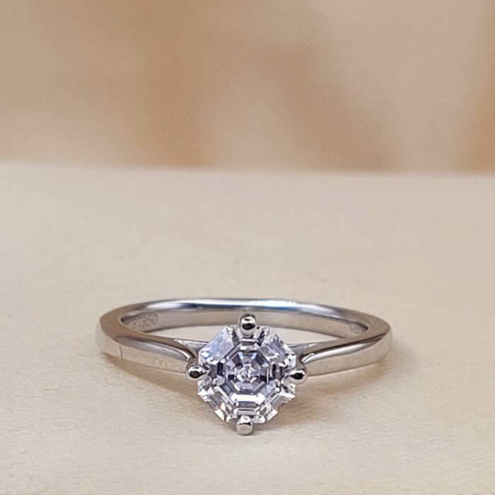 1.04ct Octagonal Solitaire Lab Diamond Engagement Ring Platinum Certificated from Ace Jewellery, Leeds