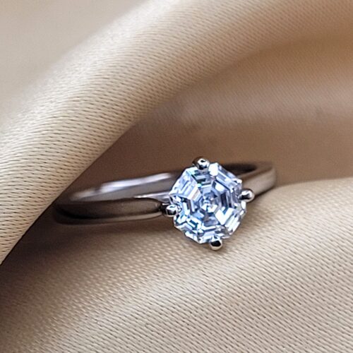 1.04ct Octagonal Solitaire Lab Diamond Engagement Ring Platinum Certificated from Ace Jewellery, Leeds