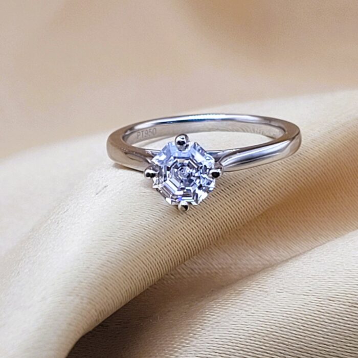 1.04ct Octagonal Solitaire Lab Diamond Engagement Ring Platinum Certificated from Ace Jewellery, Leeds