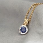 0.35ct Sapphire Collet-Set Pendant Necklace 9ct Yellow Gold from Ace Jewellery, Leeds