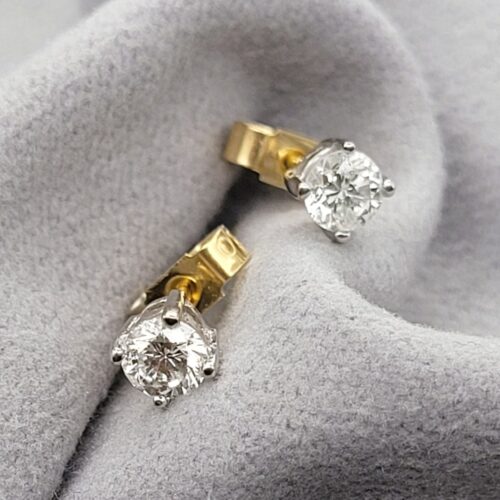 0.50ct Solitaire Diamond Stud Earrings 18ct Yellow Gold from Ace Jewellery, Leeds