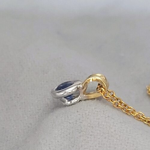 0.35ct Sapphire Collet-Set Pendant Necklace 9ct Yellow Gold from Ace Jewellery, Leeds