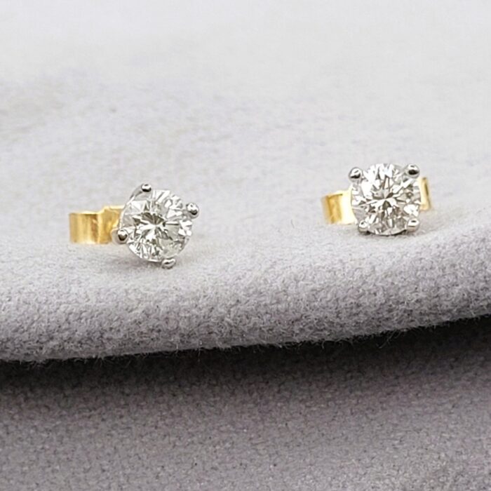 0.50ct Solitaire Diamond Stud Earrings 18ct Yellow Gold from Ace Jewellery, Leeds