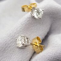 0.50ct Solitaire Diamond Stud Earrings 18ct Yellow Gold from Ace Jewellery, Leeds