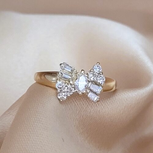 0.65ct Diamond & Baguette Butterfly-Shaped Ring 18ct Yellow Gold from Ace Jewellery, Leeds
