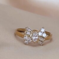 0.65ct Diamond & Baguette Butterfly-Shaped Ring 18ct Yellow Gold from Ace Jewellery, Leeds
