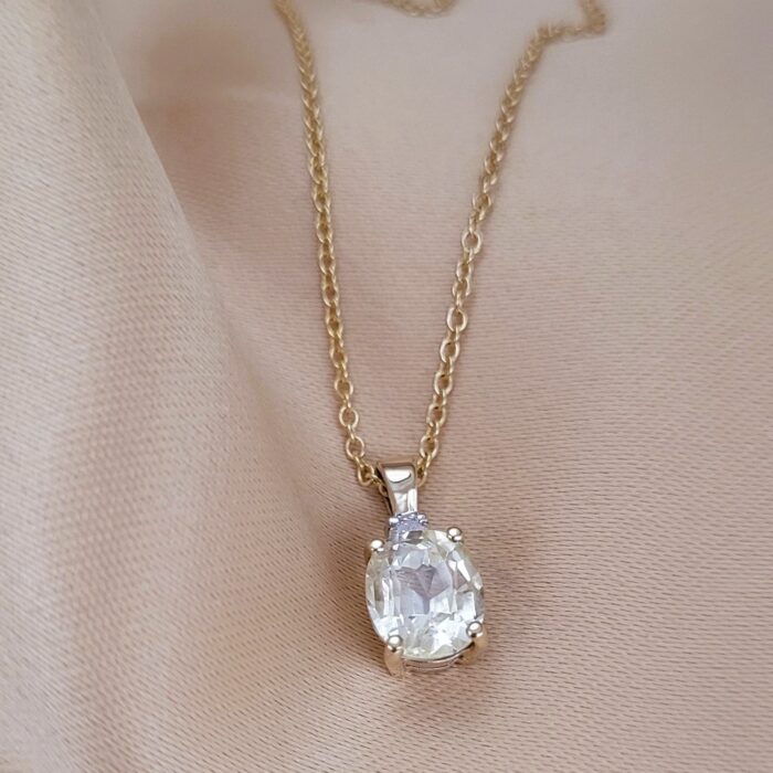 3.01ct Yellow Sapphire & Diamond Pendant Necklace 9ct Yellow Gold from Ace Jewellery, Leeds