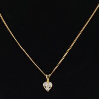 0.25ct Diamond Heart-shaped Pendant Necklace 18ct Yellow Gold from Ace Jewellery, Leeds