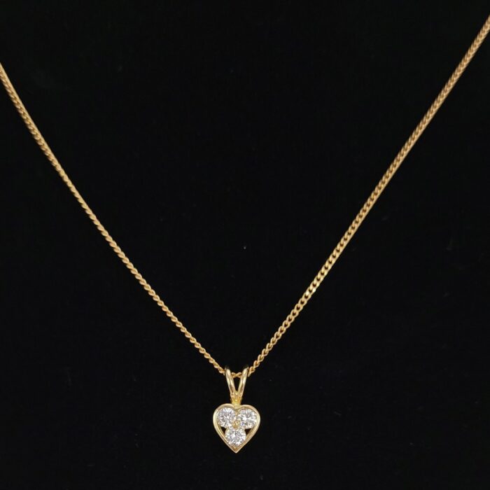 0.25ct Diamond Heart-shaped Pendant Necklace 18ct Yellow Gold from Ace Jewellery, Leeds