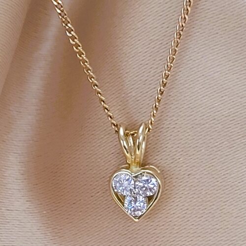0.25ct Diamond Heart-shaped Pendant Necklace 18ct Yellow Gold from Ace Jewellery, Leeds