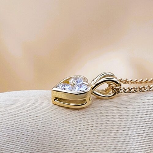 0.25ct Diamond Heart-shaped Pendant Necklace 18ct Yellow Gold from Ace Jewellery, Leeds