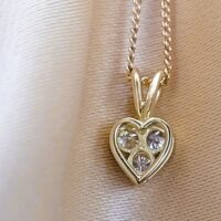 0.25ct Diamond Heart-shaped Pendant Necklace 18ct Yellow Gold from Ace Jewellery, Leeds