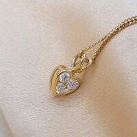 0.25ct Diamond Heart-shaped Pendant Necklace 18ct Yellow Gold from Ace Jewellery, Leeds