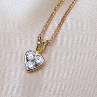 0.25ct Diamond Heart-shaped Pendant Necklace 18ct Yellow Gold from Ace Jewellery, Leeds
