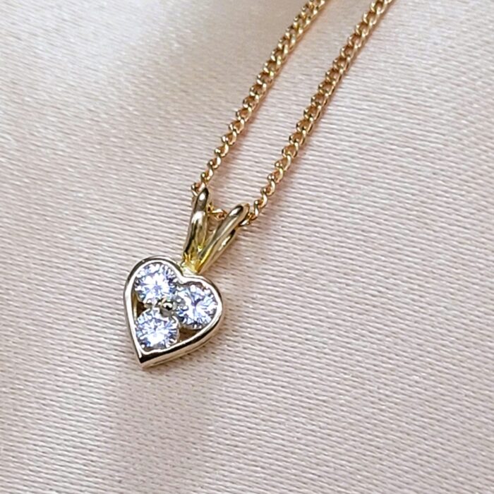 0.25ct Diamond Heart-shaped Pendant Necklace 18ct Yellow Gold from Ace Jewellery, Leeds