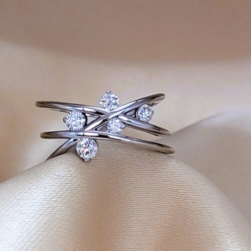 0.50ct Diamond Crossover Ring 18ct White Gold from Ace Jewellery, Leeds
