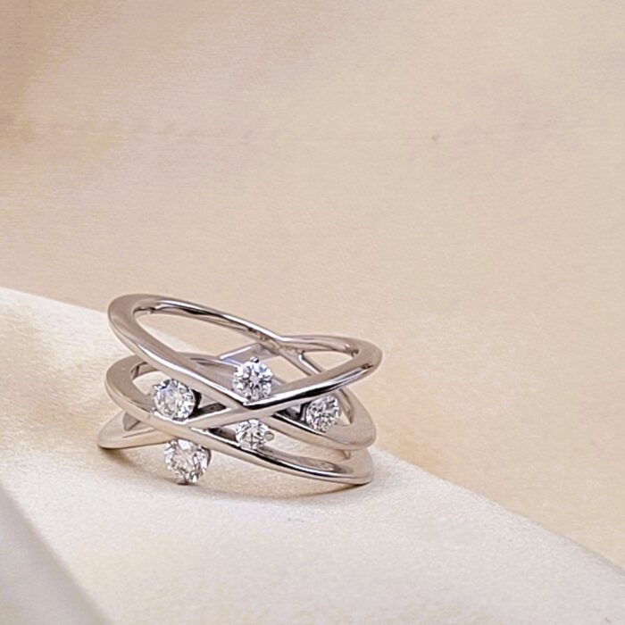 0.50ct Diamond Crossover Ring 18ct White Gold from Ace Jewellery, Leeds