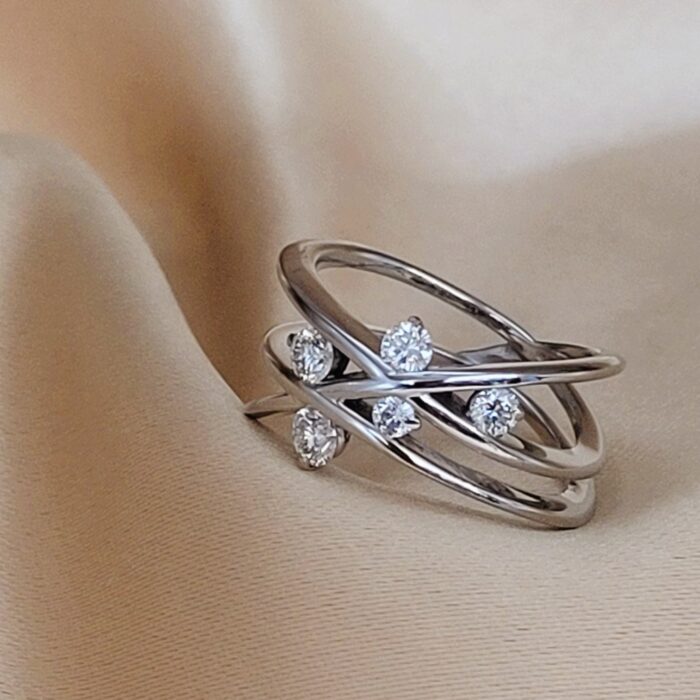0.50ct Diamond Crossover Ring 18ct White Gold from Ace Jewellery, Leeds