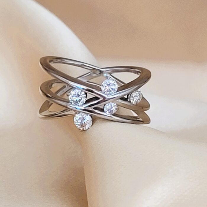 0.50ct Diamond Crossover Ring 18ct White Gold from Ace Jewellery, Leeds
