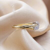 0.25ct Diamond Crossover Wave Ring 18ct Yellow Gold from Ace Jewellery, Leeds