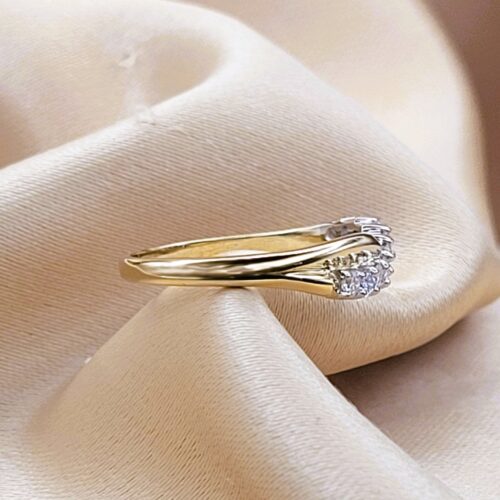 0.25ct Diamond Crossover Wave Ring 18ct Yellow Gold from Ace Jewellery, Leeds