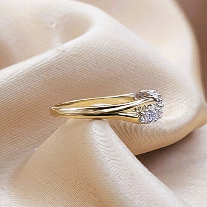 0.25ct Diamond Crossover Wave Ring 18ct Yellow Gold from Ace Jewellery, Leeds
