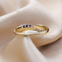 0.25ct Diamond Crossover Wave Ring 18ct Yellow Gold from Ace Jewellery, Leeds