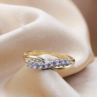 0.25ct Diamond Crossover Wave Ring 18ct Yellow Gold from Ace Jewellery, Leeds