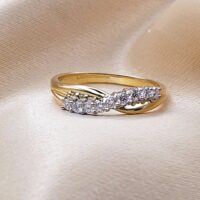 0.25ct Diamond Crossover Wave Ring 18ct Yellow Gold from Ace Jewellery, Leeds