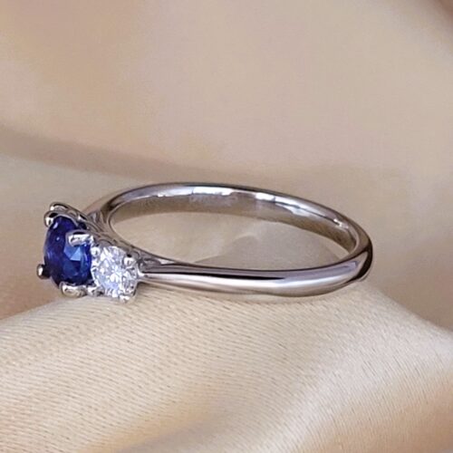 6.29ct Sapphire & Diamond Three-Stone Ring Platinum from Ace Jewellery, Leeds