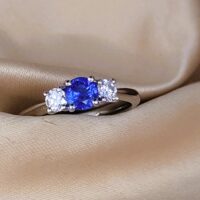 6.29ct Sapphire & Diamond Three-Stone Ring Platinum from Ace Jewellery, Leeds