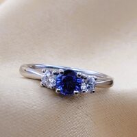 6.29ct Sapphire & Diamond Three-Stone Ring Platinum from Ace Jewellery, Leeds