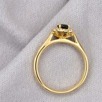 0.75ct Green Sapphire & Diamond Cluster Ring 18ct Yellow Gold from Ace Jewellery, Leeds