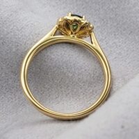 0.75ct Green Sapphire & Diamond Cluster Ring 18ct Yellow Gold from Ace Jewellery, Leeds
