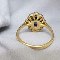 1.30ct Sapphire & Diamond Cluster Ring 18ct Yellow Gold from Ace Jewellery, Leeds